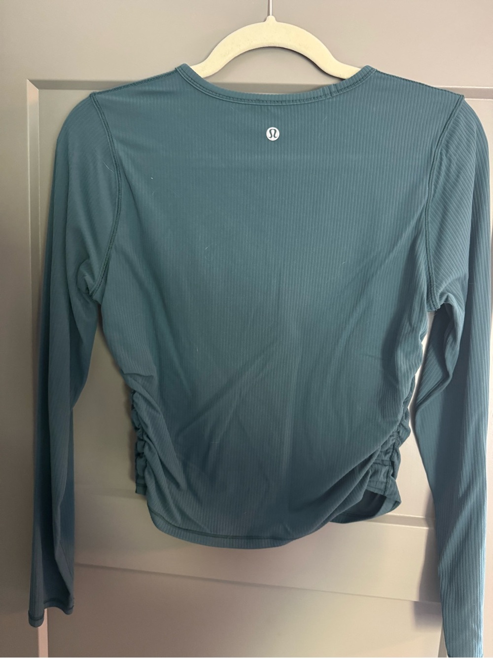 lululemon athletica Long Sleeve Ribbed Top in Teal Blue
